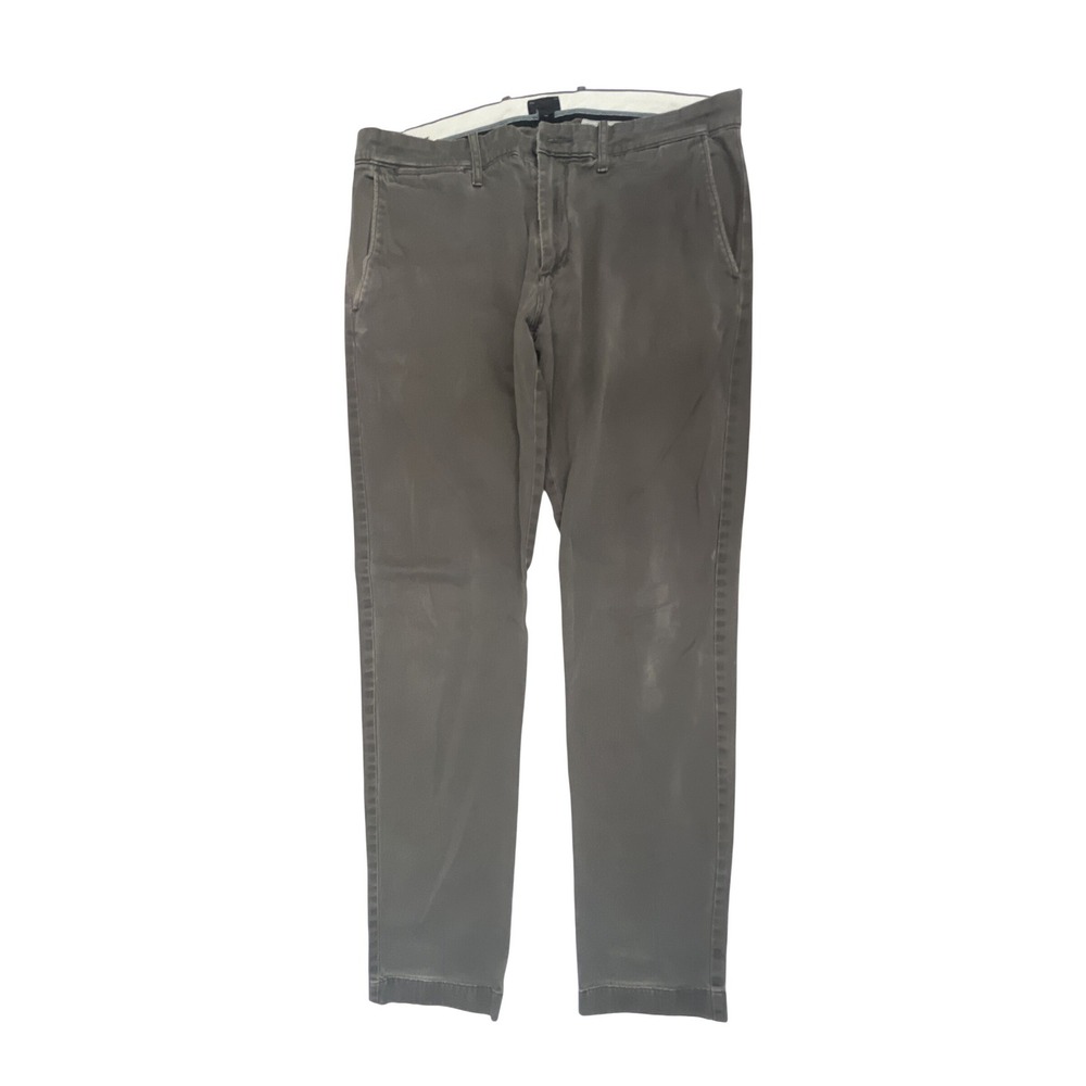 J.Crew Stretch Chino Pants Mens 32x34 Charcoal Grey Slim Straight Cotton